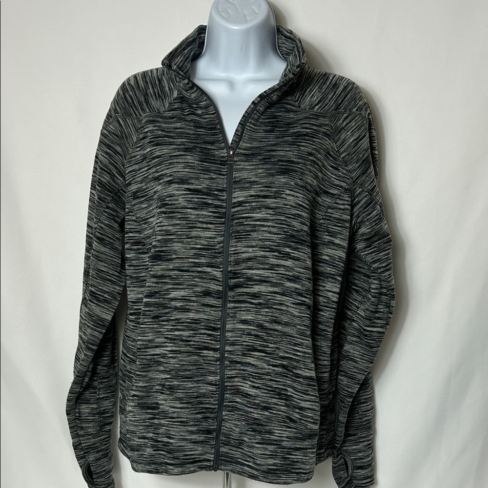 Columbia Women’s Size XL Black Gray Full Front Zip Sweat Jacket Workout Wear Top